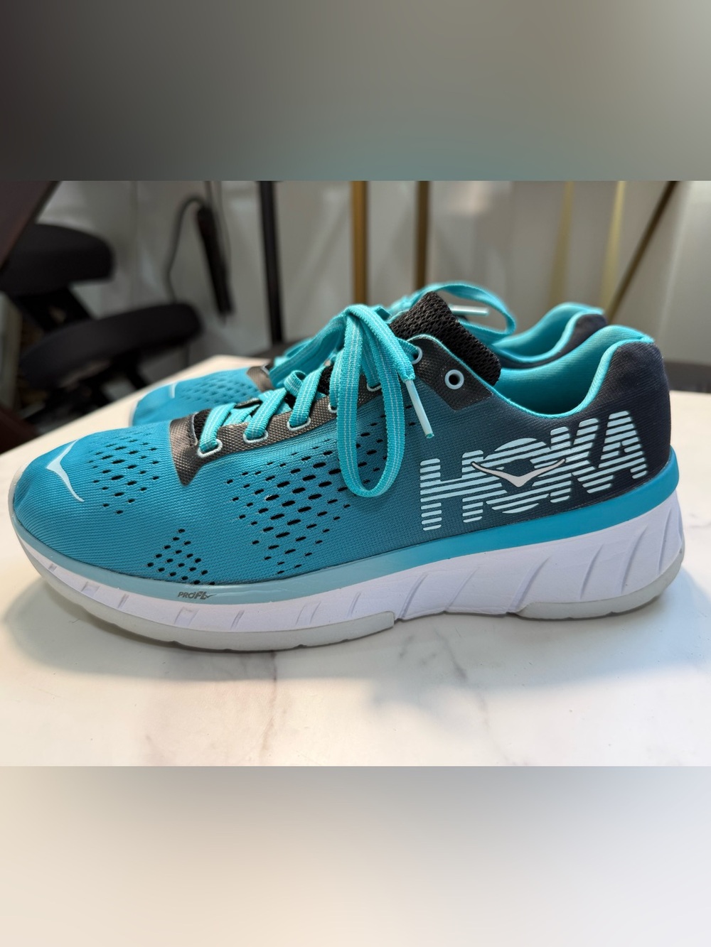 Hoka Teal Athletic Running Shoe with Black Accents